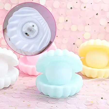 5tVH8hdE1oRuYE4MEnrMfapGW7gd6NNEr05TKvu2.webp Pearl Shell Night Lamp Decorate Desk Lights Nursery Toy Lamp Led Pearl Shell Night Lights For Bedroom & Home ( default, Standard ).