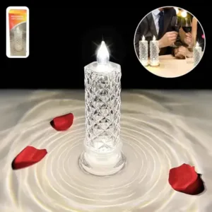 Decorative LED Crystal Candle Light – Flameless Flickering Candle for Home, Parties, Romantic Dinners & Festive Decoration (1 Pc) ( default, Free Size )