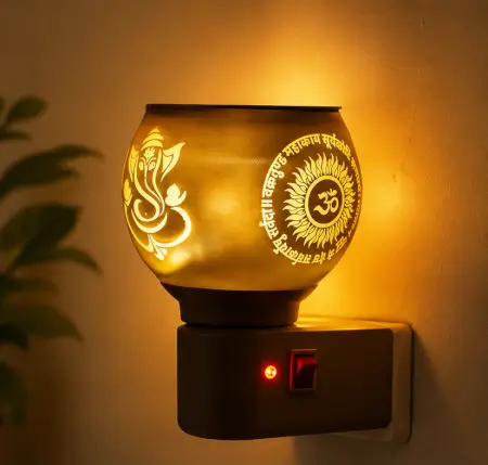O3Dcb0B26WCtF3Zo2qCT51TZZUZ9rI3gq6HruLwD.webp Glass Electric Kapoor Dani with Ganesh Ji & Om Design – Multipurpose Camphor Diffuser & Incense Burner for Home & Puja ( default, OS )