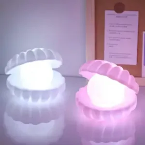 Pearl Shell Night Lamp Decorate Desk Lights Nursery Toy Lamp Led Pearl Shell Night Lights For Bedroom & Home ( default, Standard ).