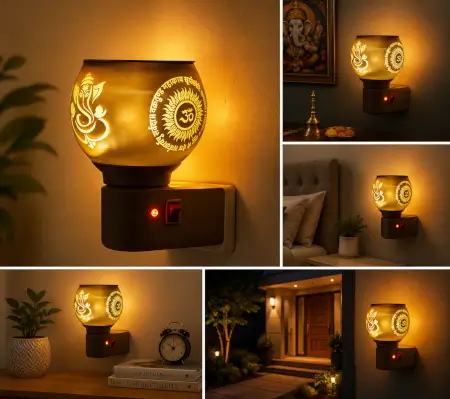 dmgmAdlGDK374MMxhCxCjpmjyp2GsKydTwpxRcJh.webp Glass Electric Kapoor Dani with Ganesh Ji & Om Design – Multipurpose Camphor Diffuser & Incense Burner for Home & Puja ( default, OS )