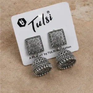 Fresh Vibes Combo of 6 Traditional Jhumka Earrings – Oxidised Silver Plated Lightweight Jhumkas for Women & Girls ( silver, OS )