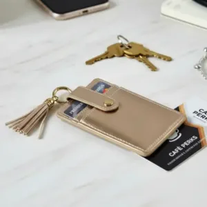 PU Leather ID Card Holder with Lanyard | RFID Style Card Wallet with Transparent ID Window & Card Slots ( default, OS )