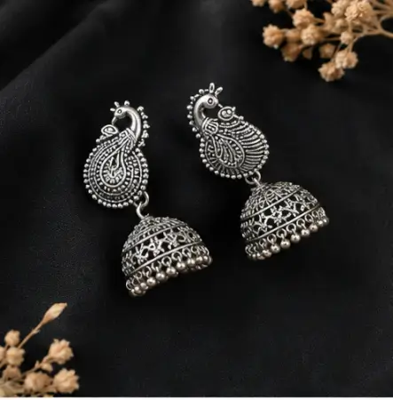 p2D0yN2GDfyOczCmv9uYp881uotmvcuNTlQBTmzF.webp Fresh Vibes Combo of 6 Traditional Jhumka Earrings – Oxidised Silver Plated Lightweight Jhumkas for Women & Girls ( silver, OS )