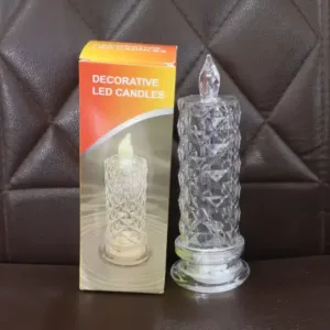 Decorative LED Crystal Candle Light – Flameless Flickering Candle for Home, Parties, Romantic Dinners & Festive Decoration (1 Pc) ( default, Free Size )