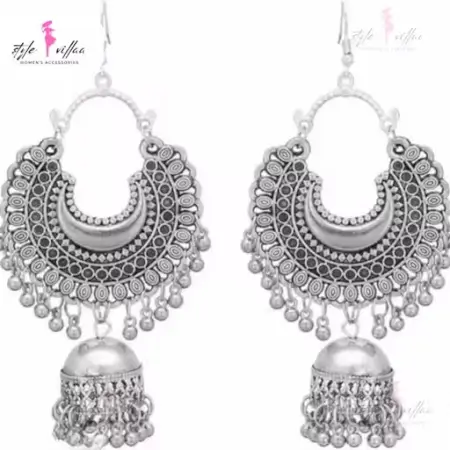 06ykGrQyRDZTMz8surnIzU3aWeMhVxXYnkWCsoy1.webp Partywear Silver Bold Necklace Set with Oxidised Finish – Necklace & Earrings for Women. ( default, Standard )