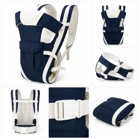 0gY4tFyHLzJ9Joittqt2ZRPxj430hz9zP6jNlDdF.webp 4-in-1 Baby Carrier Backpack | Adjustable Cotton Baby Carry Bag with Shoulder Support | Front & Back Carry for Infants & Toddlers (Up to 15 kg) ( default, OS )