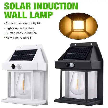 25OSrXbFM0GnibBpIm30Gj9AXNpOzBlC1dqrroPF.webp Solar Wall Lights / Lamp Outdoor, Wireless Dusk to Dawn Porch Lights Fixture, Solar Wall Lantern with 3 Modes & Motion Sensor, Waterproof Exterior Lighting with Clear Panel (1 Pc ) ( default)