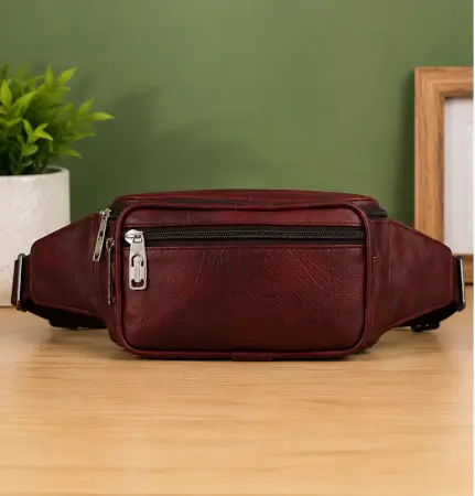 2IaBZNuWlLar14TzpluwNMIBOOCRMkkdItsftShA-1.webp Bagzenia Leather Waist Bag for Men & Women – Water-Resistant Multi-Compartment Fanny Pack with Adjustable Belt for Travel, Mobile & Daily Essentials ( Dark Brown, OS )