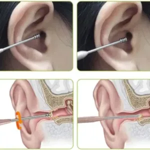 6 in 1 Ear Wax Cleaner Set – Stainless Steel Ear Cleaning Tools with Storage Case ( silver, OS )