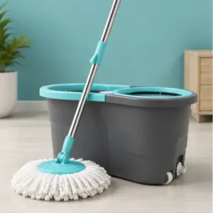 360° Spin Mop Set with Twin Bucket – Microfiber Floor Cleaning Mop with 2 Refill Heads ( default, OS )