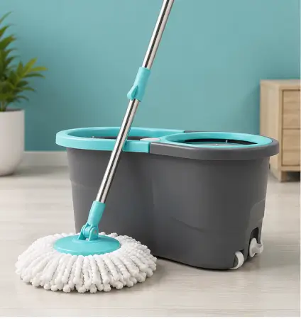 36sZGLX7IKuHZSuSoknoab72yrn3oOuPWuLX1uJH.webp 360° Spin Mop Set with Twin Bucket – Microfiber Floor Cleaning Mop with 2 Refill Heads ( default, OS )