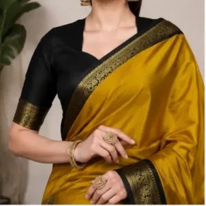 Special Paithani Silk Saree for Women with Art Silk Blouse Piece ( yellow, Free Size )
