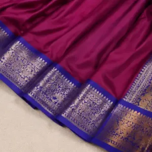 Special Paithani Silk Saree for Women with Art Silk Blouse Piece ( purple, Free Size )