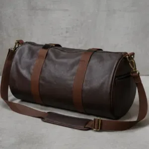 Elite Alluring Handbag – PU Gym Duffle Bag with 2 Compartments & Zip Closure ( brown, OS )