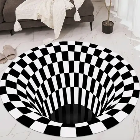 85sOepOtg3njGT4Anfbr4MiSAtRXbpDlIGOoz1Pi.webp 3D Optical Illusion Round Carpet – Non-Slip Geometric Area Rug for Living Room, Bedroom & Home Décor ( default, OS )