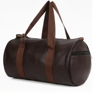 Elite Alluring Handbag – PU Gym Duffle Bag with 2 Compartments & Zip Closure ( brown, OS )