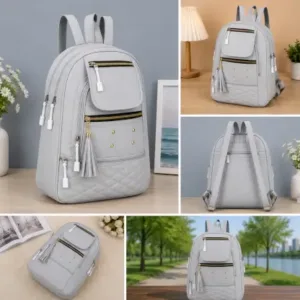 Women's PU Leather Handbag – Stylish Multi-Compartment Shoulder Tote Bag for Office, Travel & Daily Use ( grey, OS )