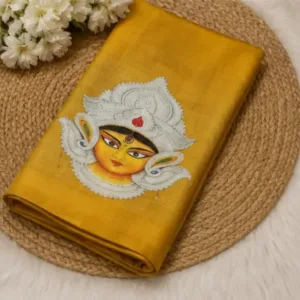 Digital Print Cotton Linen Saree with Blouse ( yellow, Free Size )