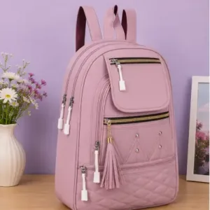 Women's PU Leather Handbag – Stylish Multi-Compartment Shoulder Tote Bag for Office, Travel & Daily Use ( Dark Pink, OS )