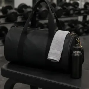 Elite Alluring Handbag – PU Gym Duffle Bag with 2 Compartments & Zip Closure ( black, OS )