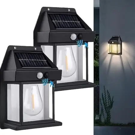HbZtlqppbwuLlrHfDsmPTFekUdRX7cvHti34qynd.webp Solar Wall Lights / Lamp Outdoor, Wireless Dusk to Dawn Porch Lights Fixture, Solar Wall Lantern with 3 Modes & Motion Sensor, Waterproof Exterior Lighting with Clear Panel (1 Pc ) ( default)