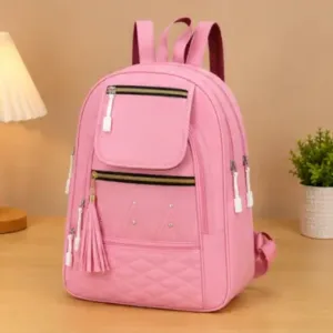 Women's PU Leather Handbag – Stylish Multi-Compartment Shoulder Tote Bag for Office, Travel & Daily Use ( Peach, OS )