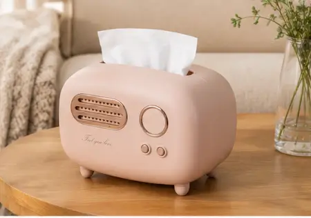 KN17tVYg2PVjfazf0gL32TK8gzoKodwct4jCHSTF.webp Vintage Retro Tissue Box Holder – Dark Green Plastic Tissue Storage Organizer for Kitchen, Dining Table, Living Room & Office ( pink, OS )