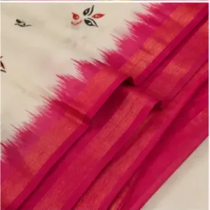 Digital Print Cotton Linen Saree with Blouse ( pink, Free Size )