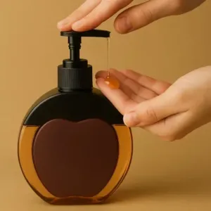 Apple-Shaped Refillable Liquid Soap Dispenser – 350 ML Hand Wash & Lotion Bottle. ( default, OS )