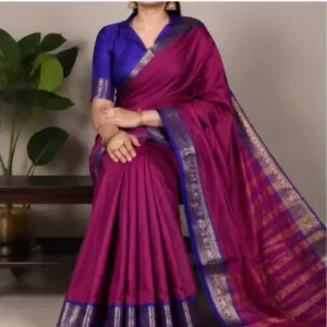 Special Paithani Silk Saree for Women with Art Silk Blouse Piece ( purple, Free Size )