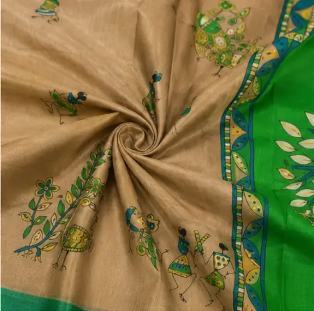 Ql7OHeVFs1wKB5ugdd2S0UlocKYuhdPdRHiVHdBF-1.webp Silk Saree with Blouse, Khadi Silk Designer Printed Saree for Women,1 Pc ( brown, Free Size )