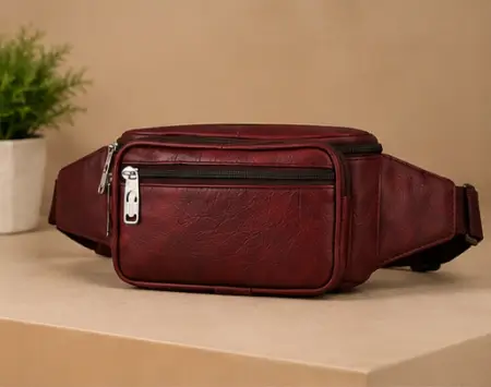 RCf1278UryaigkducDWdZ0eqFNm1v9MDFVDSyGi4-1.webp Bagzenia Leather Waist Bag for Men & Women – Water-Resistant Multi-Compartment Fanny Pack with Adjustable Belt for Travel, Mobile & Daily Essentials ( Dark Brown, OS )