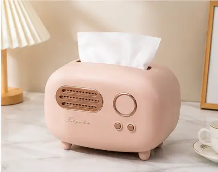 SIAg1woGYLi5COXjfVNYNjDbAHhPudcglYPvAt8P.webp Vintage Retro Tissue Box Holder – Dark Green Plastic Tissue Storage Organizer for Kitchen, Dining Table, Living Room & Office ( pink, OS )