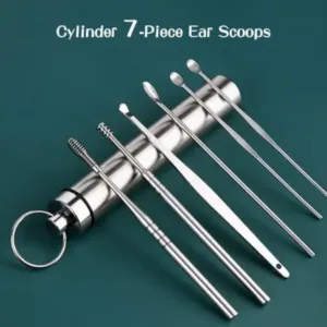 6 in 1 Ear Wax Cleaner Set – Stainless Steel Ear Cleaning Tools with Storage Case ( silver, OS )
