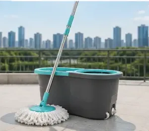 360° Spin Mop Set with Twin Bucket – Microfiber Floor Cleaning Mop with 2 Refill Heads ( default, OS )