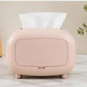 Vintage Retro Tissue Box Holder – Dark Green Plastic Tissue Storage Organizer for Kitchen, Dining Table, Living Room & Office ( pink, OS )