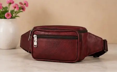 aPcTw9s09sYTHAzuf3TvUrjrIKeokYPlXU8WEU4S-1.webp Bagzenia Leather Waist Bag for Men & Women – Water-Resistant Multi-Compartment Fanny Pack with Adjustable Belt for Travel, Mobile & Daily Essentials ( Dark Brown, OS )