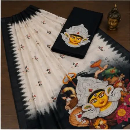 bIp2DMJD1bFC3Yi9r3S49FQnyepanNIpavhW3XQW.webp Digital Print Cotton Linen Saree with Blouse ( black, Free Size )
