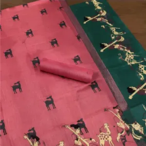 Silk Saree with Blouse, Khadi Silk Designer Printed Saree for Women, 1 Pc ( pink, Free Size )