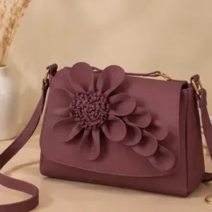 Women's PU Leather Sling Bag – Stylish Crossbody Shoulder Bag with 2 Compartments for Daily Use ( Peach, OS )