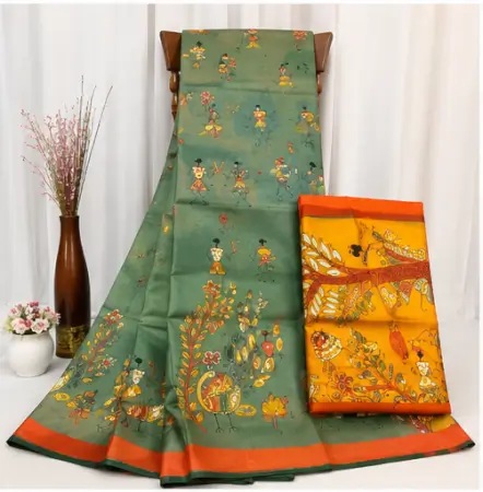 lCaEfD0lvkBxYmAaY1X7aQARaM0d0Saxl6APfLb3-1.webp Silk Saree with Blouse, Khadi Silk Designer Printed Saree for Women, 1 Pc ( Teal, Free Size )