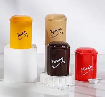 qwQcDImA1gD1N0TI9dWahsSAuXxYej88c9AdnEXg.webp Pack of 8 Airtight 250ml Plastic Storage Containers – Unbreakable Spice Jars for Masala, Mirchi, Haldi & Jeera ( multicolor, OS )