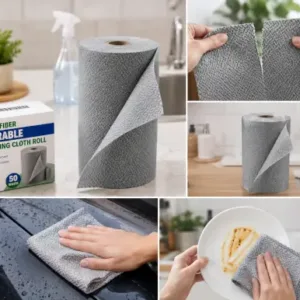 Microfiber Tearable Cleaning Cloth Roll – 20 Reusable Pull Sheets for Kitchen, Car & Home Cleaning ( default, OS )