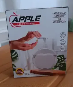 Apple-Shaped Refillable Liquid Soap Dispenser – 350 ML Hand Wash & Lotion Bottle. ( default, OS )