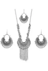 urASX1vsaH3KQwoWrPsOJYVk13NCqzDZI9fu1yBM.webp Fashionable Earring & Necklace Set – Silver Oxidised Mirror Work Jhumka Earrings for Women & Girls ( silver, Standard )