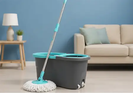 uxkH9YQdi5GWgxoUAmGQnRRZIK2KLGTo2W4hvCXp.webp 360° Spin Mop Set with Twin Bucket – Microfiber Floor Cleaning Mop with 2 Refill Heads ( default, OS )